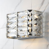 Evelyn Crystal Rectangle Iron/Crystal Glam Modern LED Vanity Light - JONATHAN Y