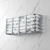 Evelyn Crystal Rectangle Iron/Crystal Glam Modern LED Vanity Light - JONATHAN Y