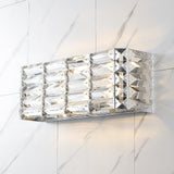 Evelyn Crystal Rectangle Iron/Crystal Glam Modern LED Vanity Light - JONATHAN Y
