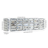 Evelyn Crystal Rectangle Iron/Crystal Glam Modern LED Vanity Light - JONATHAN Y