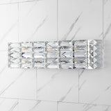 Evelyn Crystal Rectangle Iron/Crystal Glam Modern LED Vanity Light - JONATHAN Y