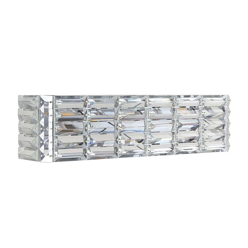 Evelyn Crystal Rectangle Iron/Crystal Glam Modern LED Vanity Light - JONATHAN Y