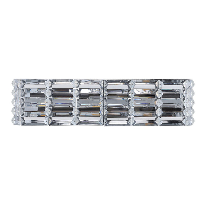 Evelyn Crystal Rectangle Iron/Crystal Glam Modern LED Vanity Light - JONATHAN Y