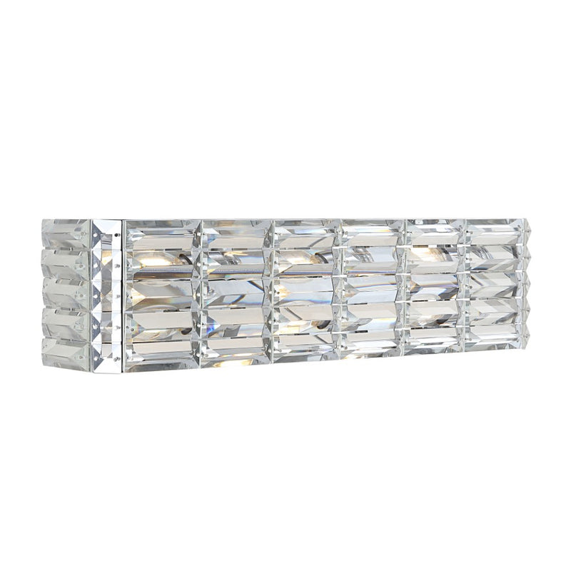 Evelyn Crystal Rectangle Iron/Crystal Glam Modern LED Vanity Light - JONATHAN Y