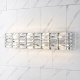 Evelyn Crystal Rectangle Iron/Crystal Glam Modern LED Vanity Light - JONATHAN Y