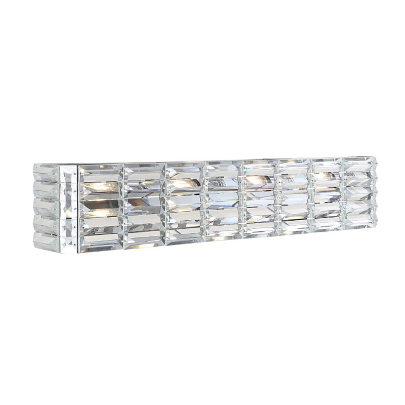 Evelyn Crystal Rectangle Iron/Crystal Glam Modern LED Vanity Light - JONATHAN Y