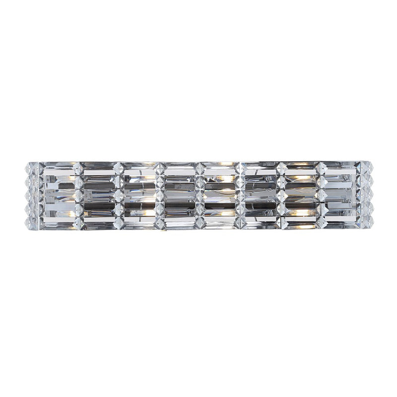 Evelyn Crystal Rectangle Iron/Crystal Glam Modern LED Vanity Light - JONATHAN Y