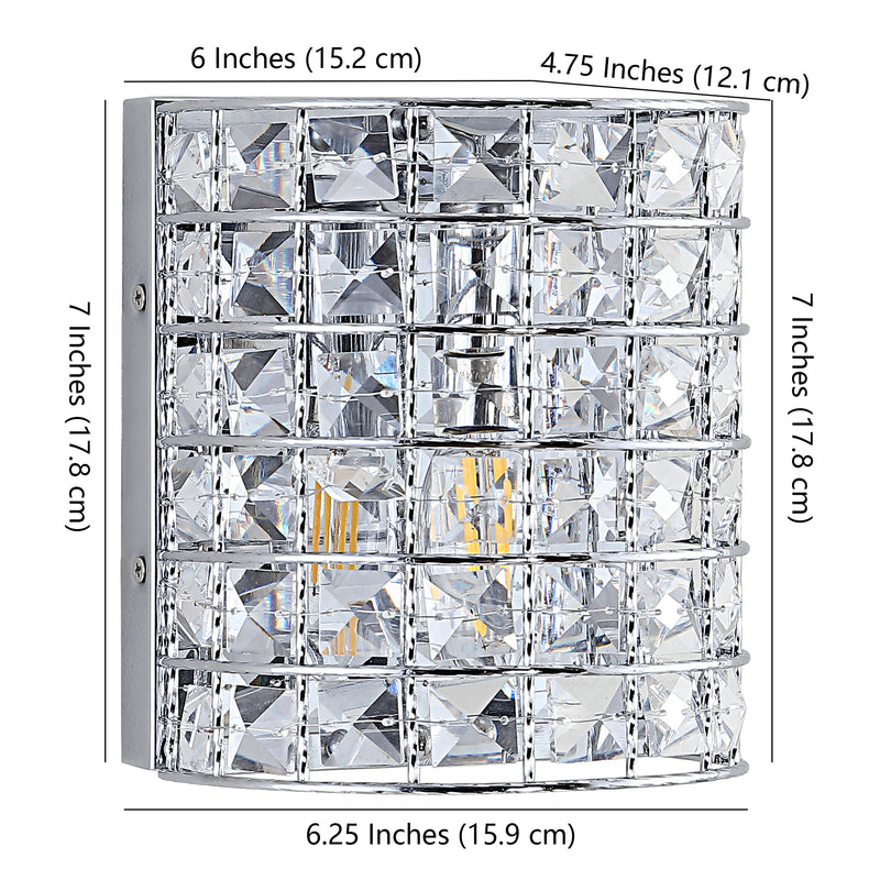 Clara Deco Metal/Crystal Classic Glam LED Vanity Light - JONATHAN Y