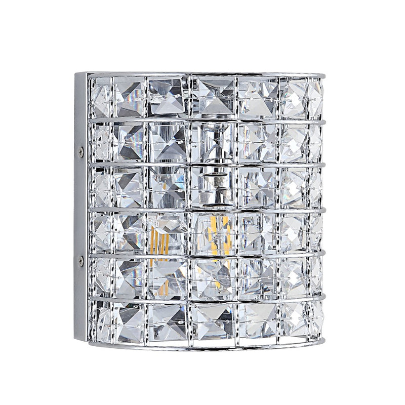 Clara Deco Metal/Crystal Classic Glam LED Vanity Light - JONATHAN Y