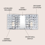 Clara Deco Metal/Crystal Classic Glam LED Vanity Light - JONATHAN Y