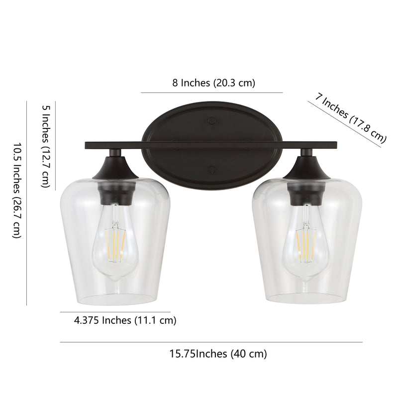 Jayne Iron/Glass Cottage Rustic LED Vanity Light
