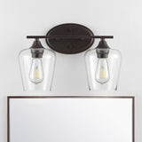 Jayne Iron/Glass Cottage Rustic LED Vanity Light