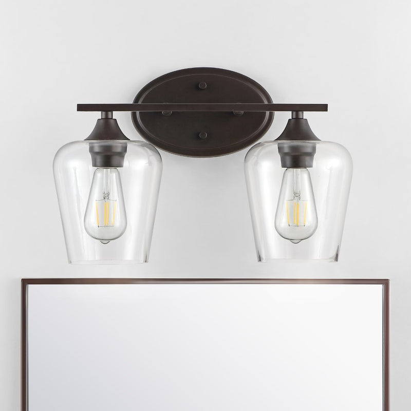 Jayne Iron/Glass Cottage Rustic LED Vanity Light