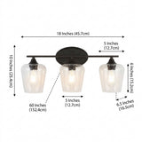Jayne Iron/Glass Cottage Rustic LED Vanity Light Oil Rubbed Bronze / 3 Sockets – DIM