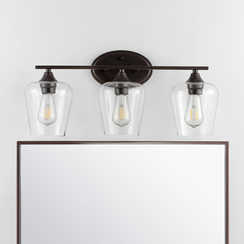 Jayne Iron/Glass Cottage Rustic LED Vanity Light