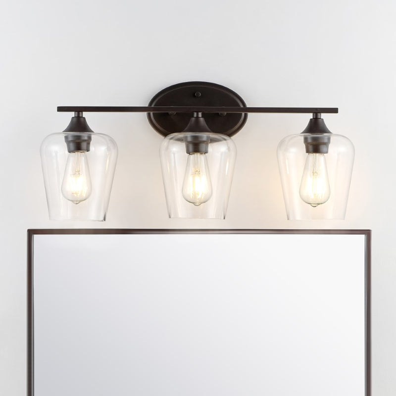 Jayne Iron/Glass Cottage Rustic LED Vanity Light