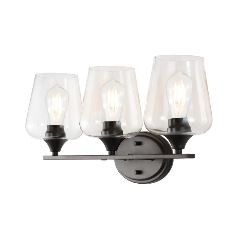 Jayne Iron/Glass Cottage Rustic LED Vanity Light