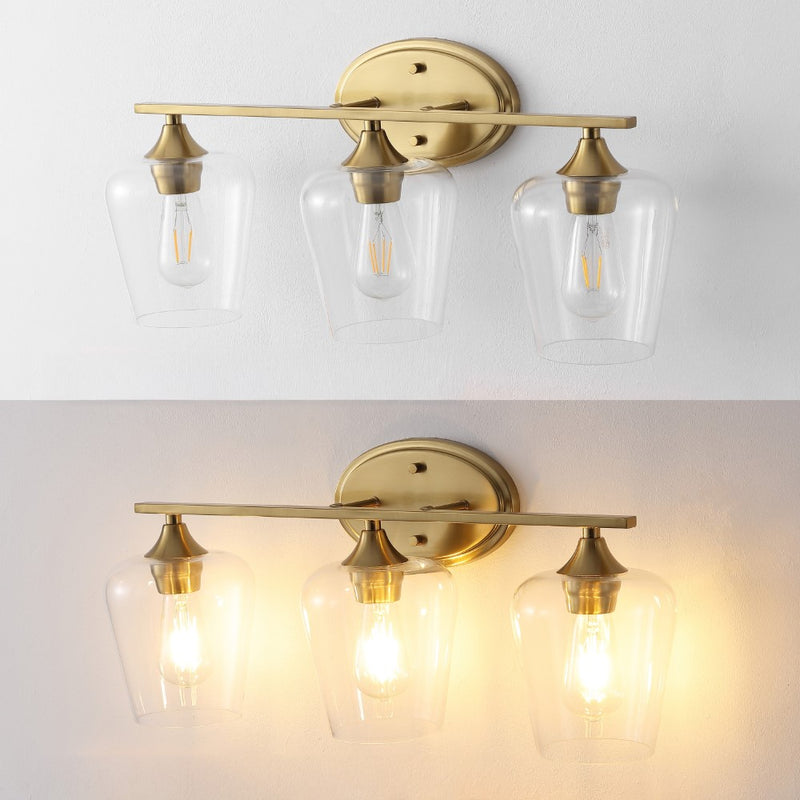 Jayne Iron/Glass Cottage Rustic LED Vanity Light