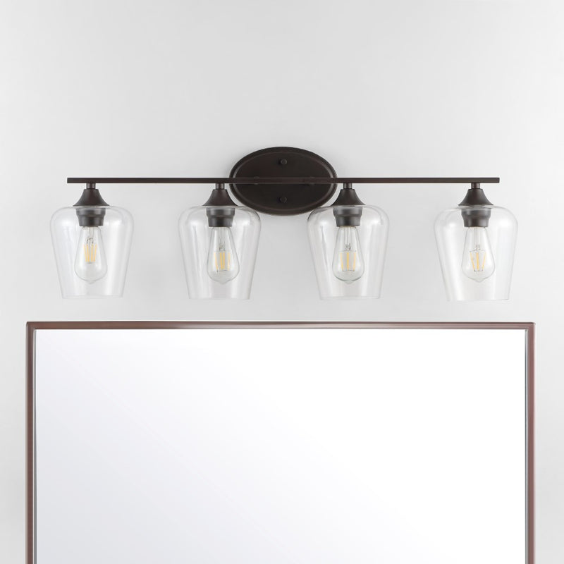 Jayne Iron/Glass Cottage Rustic LED Vanity Light