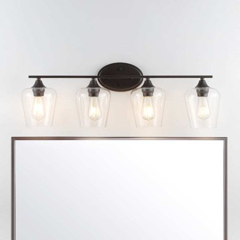 Jayne Iron/Glass Cottage Rustic LED Vanity Light