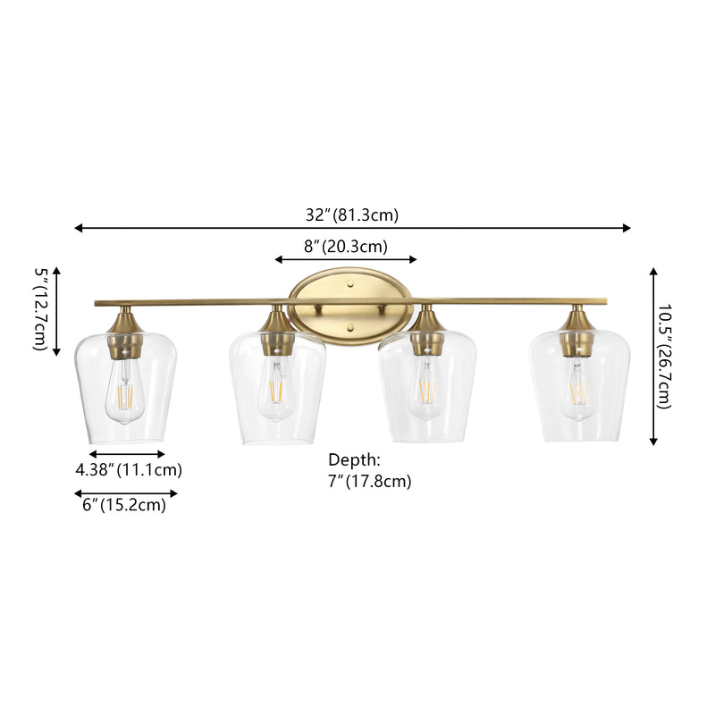 Jayne Iron/Glass Cottage Rustic LED Vanity Light