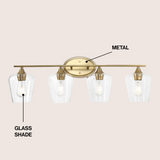 Jayne Iron/Glass Cottage Rustic LED Vanity Light