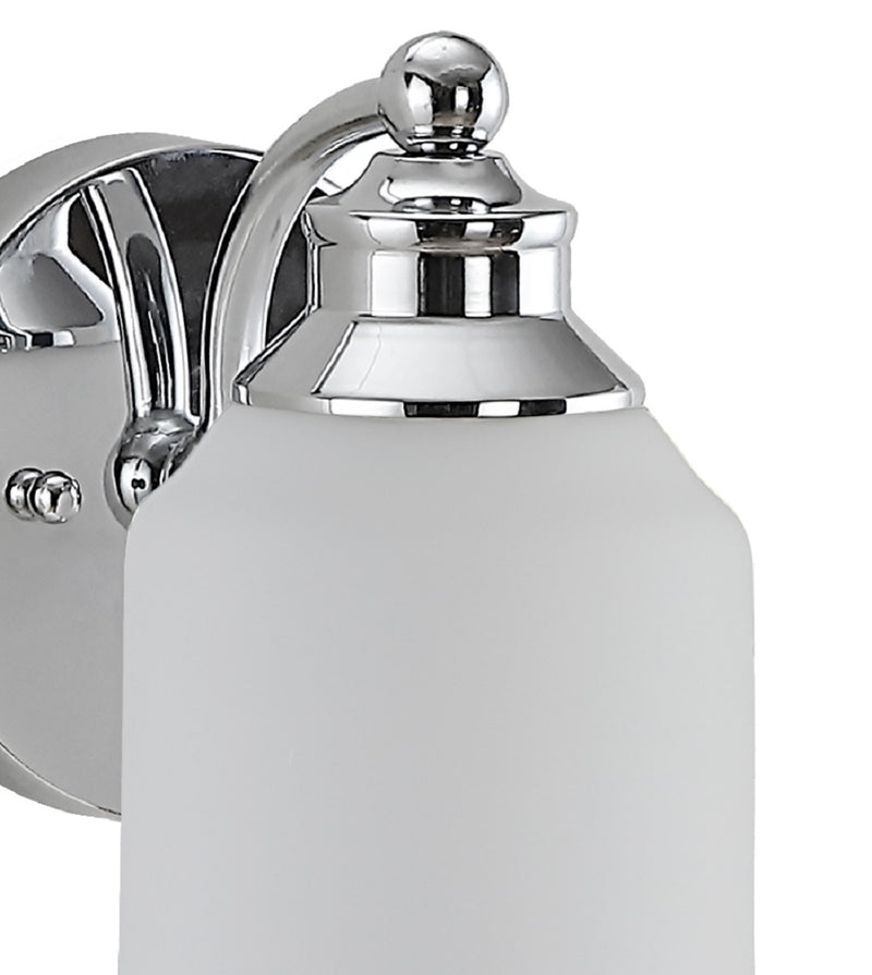 Lydia Iron/Frosted Glass Farmhouse Cottage LED Vanity Light