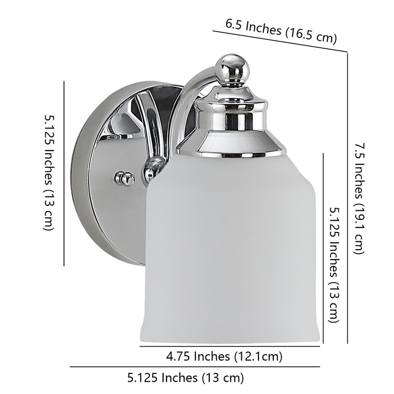 Lydia Iron/Frosted Glass Farmhouse Cottage LED Vanity Light