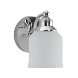 Lydia Iron/Frosted Glass Farmhouse Cottage LED Vanity Light