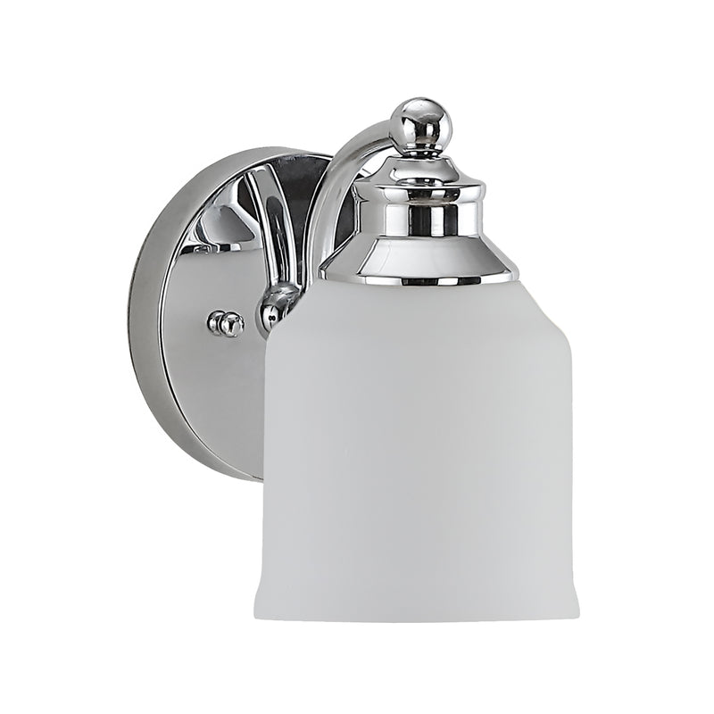 Lydia Iron/Frosted Glass Farmhouse Cottage LED Vanity Light