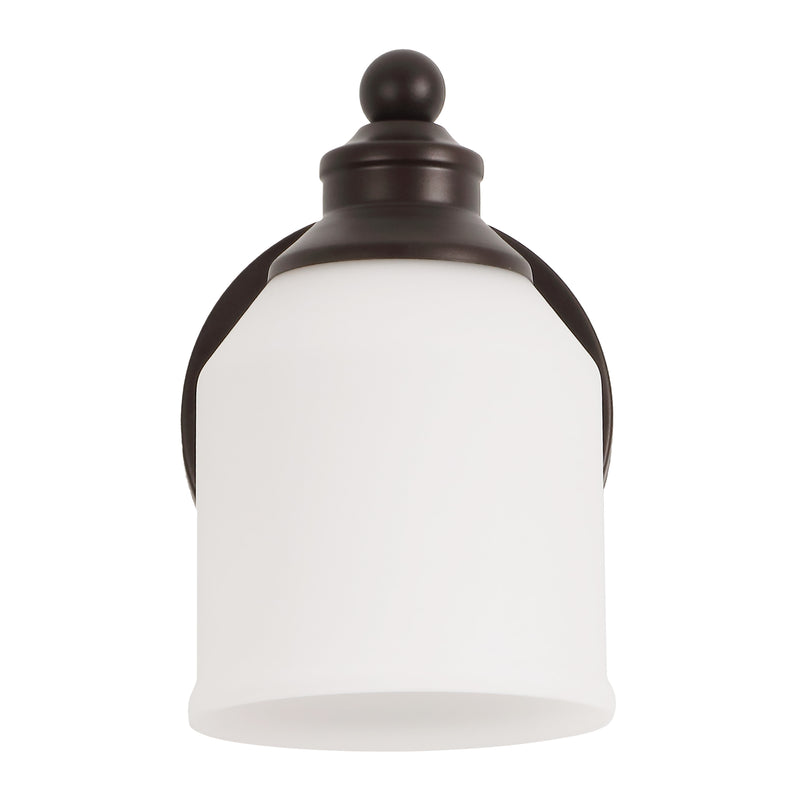 Lydia Iron/Frosted Glass Farmhouse Cottage LED Vanity Light