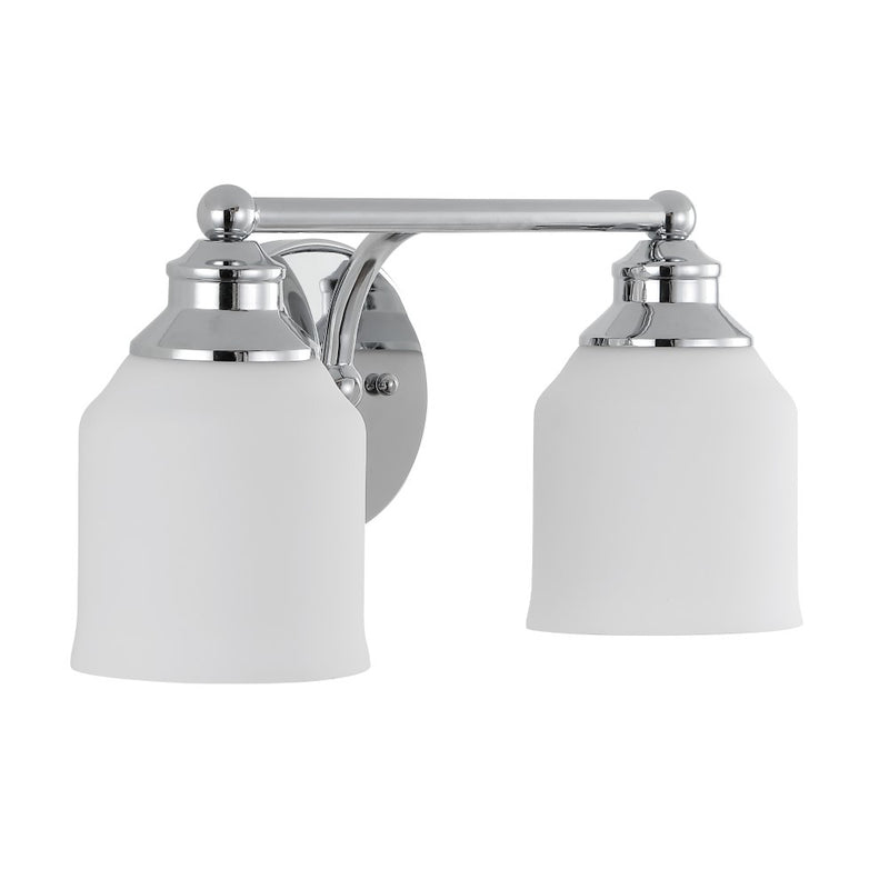 Lydia Iron/Frosted Glass Farmhouse Cottage LED Vanity Light