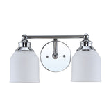 Lydia Iron/Frosted Glass Farmhouse Cottage LED Vanity Light