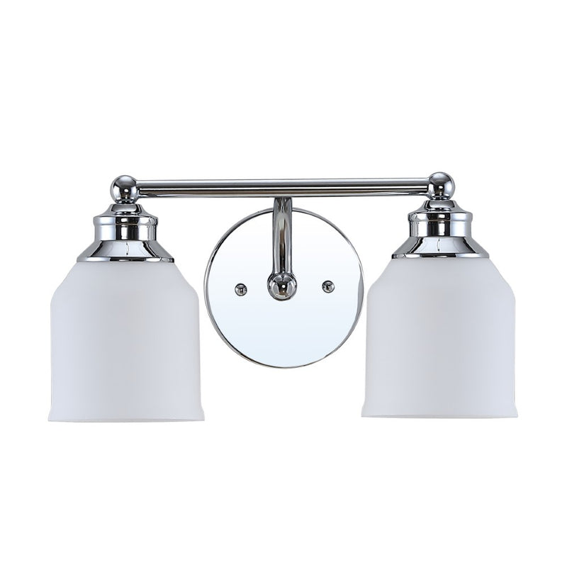 Lydia Iron/Frosted Glass Farmhouse Cottage LED Vanity Light