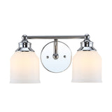 Lydia Iron/Frosted Glass Farmhouse Cottage LED Vanity Light