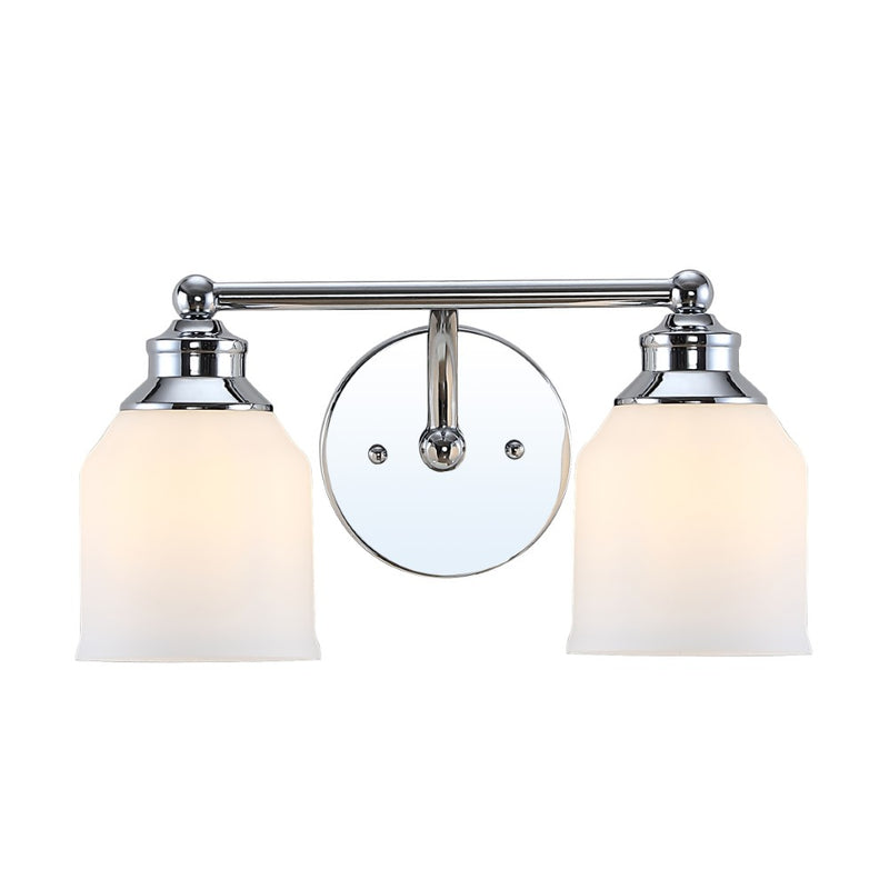 Lydia Iron/Frosted Glass Farmhouse Cottage LED Vanity Light