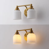 Lydia Iron/Frosted Glass Farmhouse Cottage LED Vanity Light