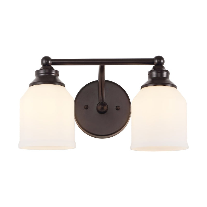 Lydia Iron/Frosted Glass Farmhouse Cottage LED Vanity Light