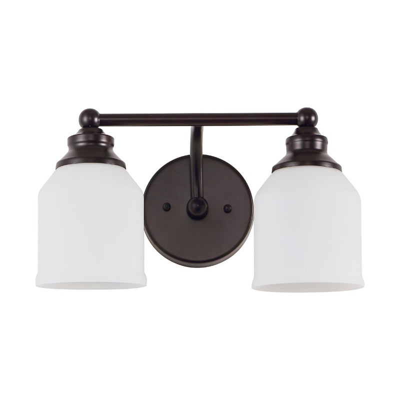 Lydia Iron/Frosted Glass Farmhouse Cottage LED Vanity Light