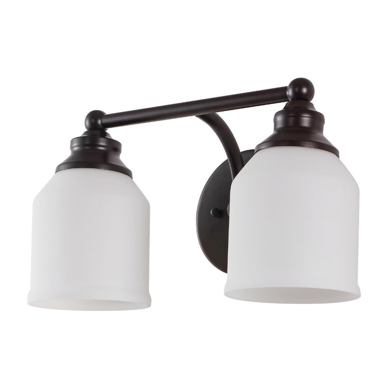 Lydia Iron/Frosted Glass Farmhouse Cottage LED Vanity Light