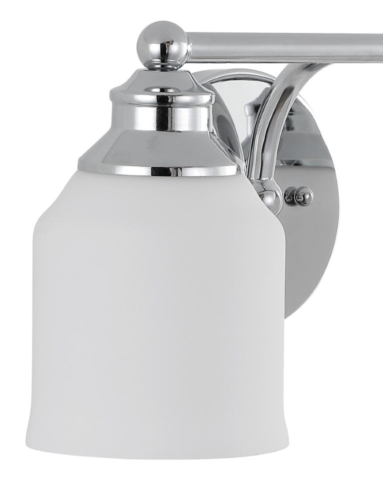 Lydia Iron/Frosted Glass Farmhouse Cottage LED Vanity Light