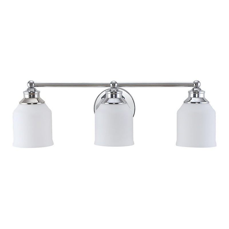 Lydia Iron/Frosted Glass Farmhouse Cottage LED Vanity Light