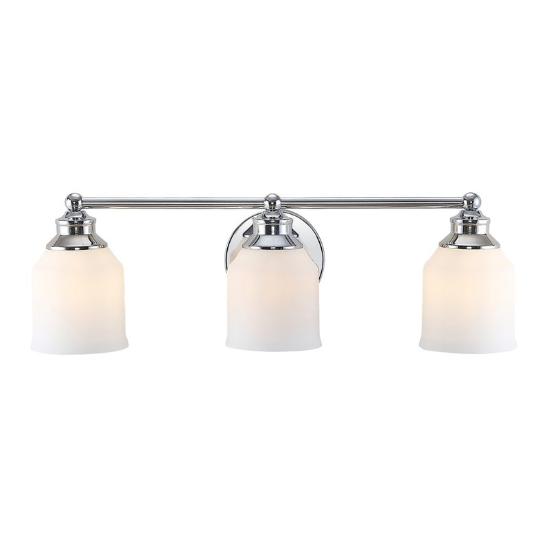 Lydia Iron/Frosted Glass Farmhouse Cottage LED Vanity Light