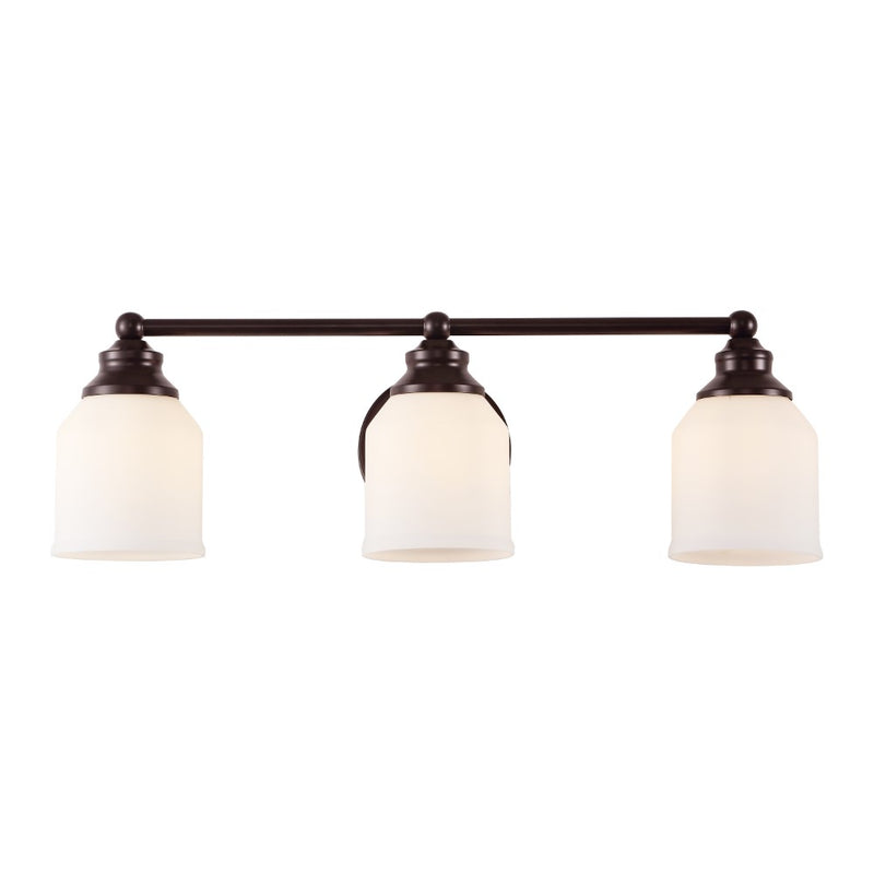 Lydia Iron/Frosted Glass Farmhouse Cottage LED Vanity Light