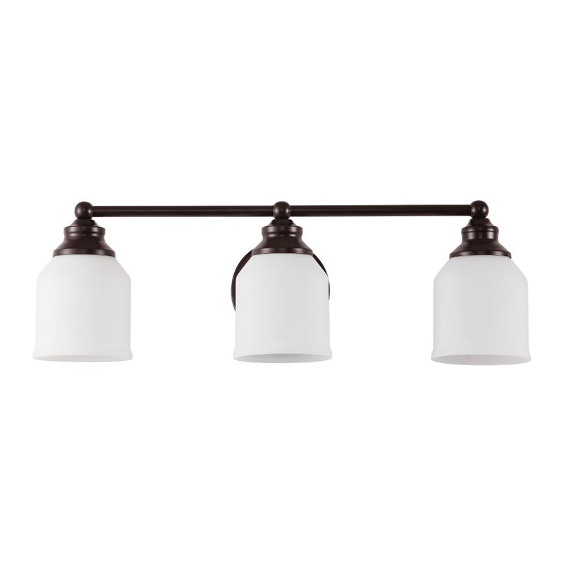 Lydia Iron/Frosted Glass Farmhouse Cottage LED Vanity Light