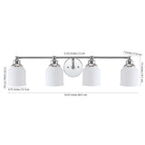 Lydia Iron/Frosted Glass Farmhouse Cottage LED Vanity Light