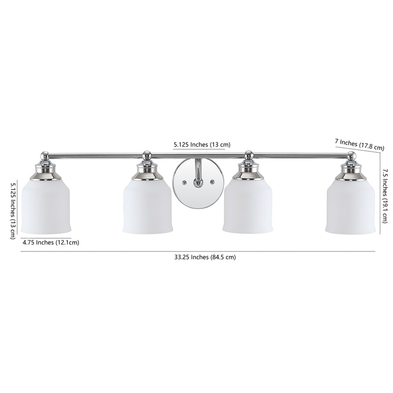Lydia Iron/Frosted Glass Farmhouse Cottage LED Vanity Light