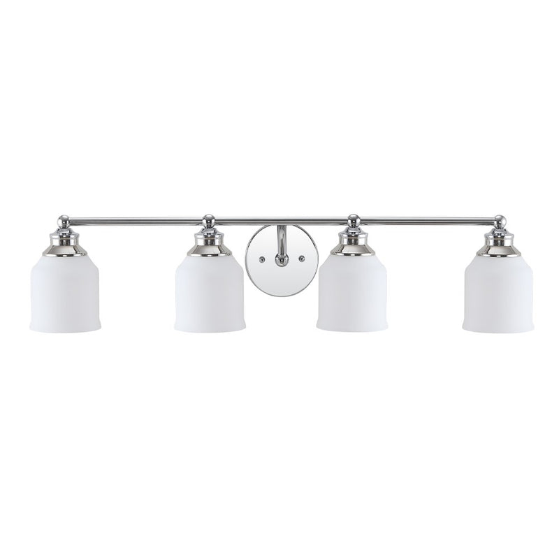 Lydia Iron/Frosted Glass Farmhouse Cottage LED Vanity Light