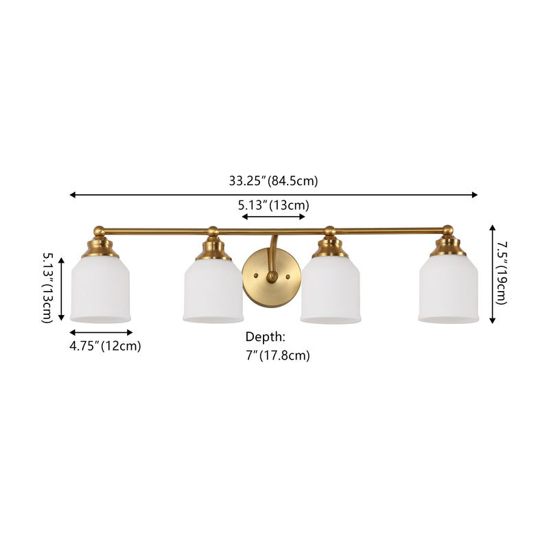 Lydia Iron/Frosted Glass Farmhouse Cottage LED Vanity Light