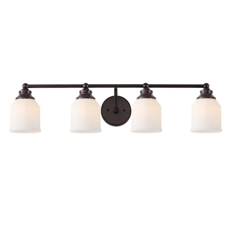 Lydia Iron/Frosted Glass Farmhouse Cottage LED Vanity Light